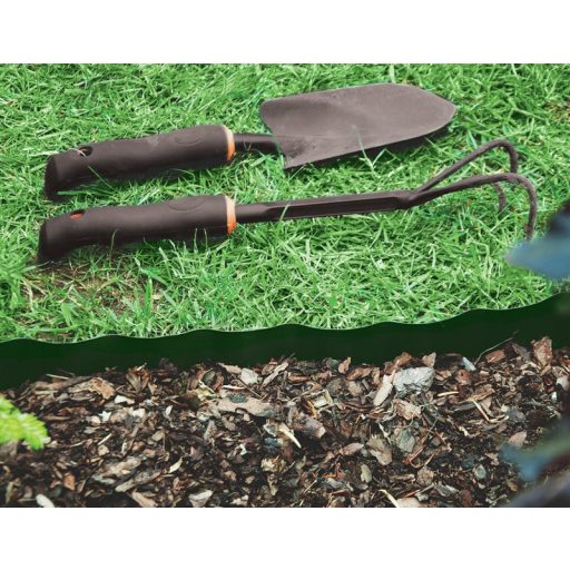 Műanyag hullámos gyepszegély 15cmx9m, zöld PE.