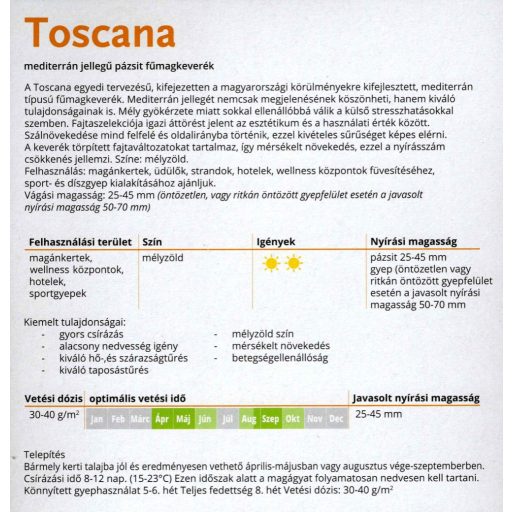 ICL Toscana (szárasságtűrő) fűmag 1kg 